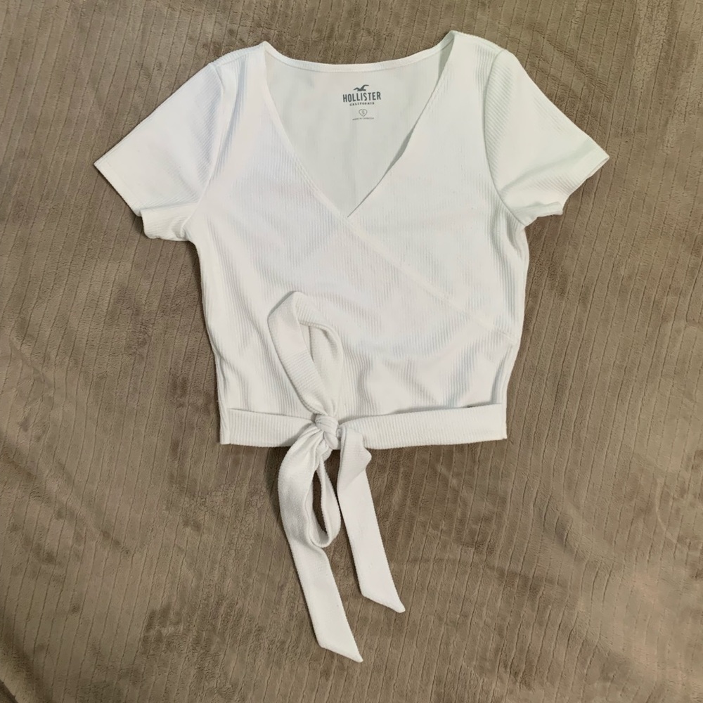 Hollister Co Knit ribbed wrap tie top